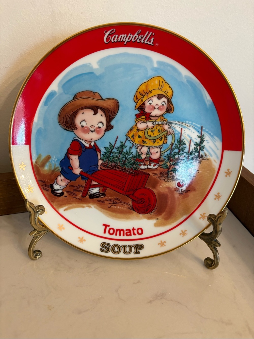 Campbell's Tomato Soup Decorative Numbered Plate - Red & Blue